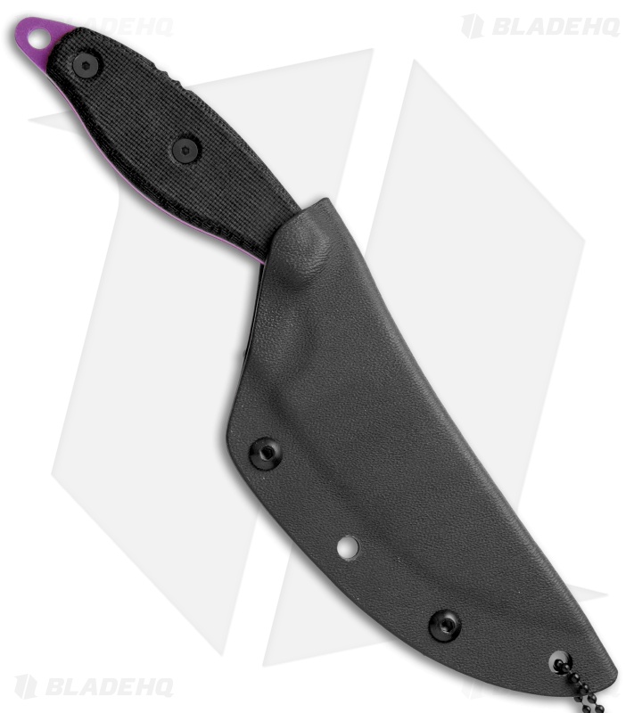 TOPS Knives Lioness Elite Fixed Blade Knife Black G-10 (4.125" Purple) LION-ELT