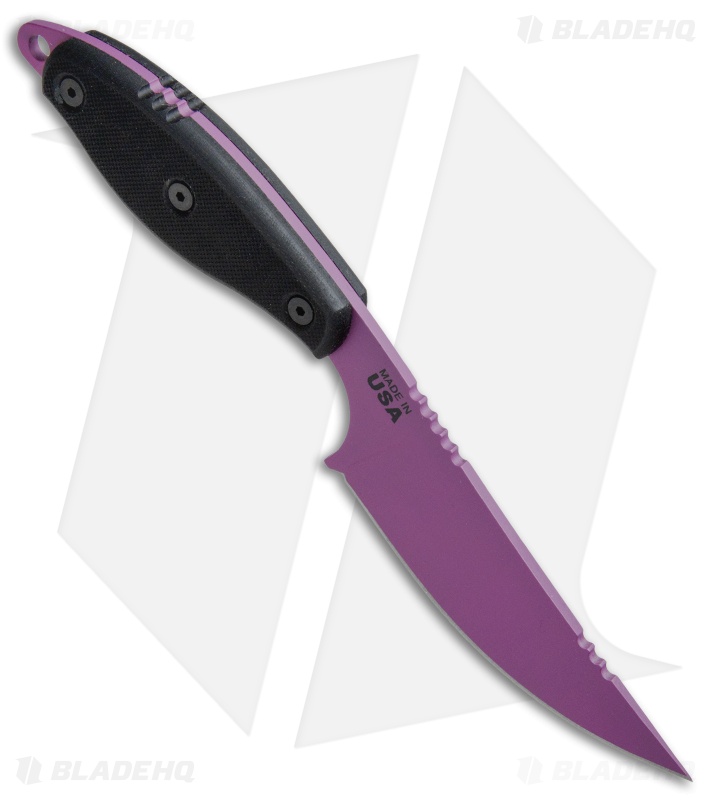 TOPS Knives Lioness Elite Fixed Blade Knife Black G-10 (4.125" Purple) LION-ELT