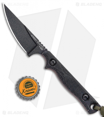 TOPS Knives Street Scalpel 2.0 Fixed Blade Knife Black Micarta (3.13" Black)