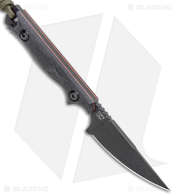 TOPS Knives Street Scalpel 2.0 Fixed Blade Knife Black Micarta (3.13" Black)