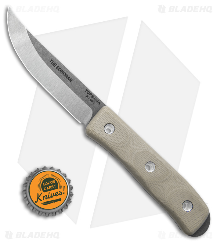 TOPS Knives Sonoran Fixed Blade Knife Tan G-10 - Blade HQ