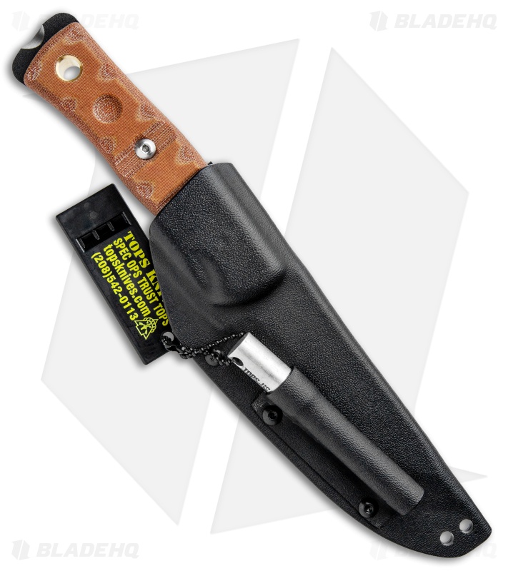 Tops Bob Fixed Blade Camping Knife Rmt Micarta Blade Hq