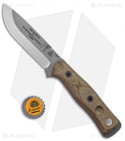 TOPS Knives BOB Fieldcraft Knife Green Canvas Micarta (4.625" Gray)