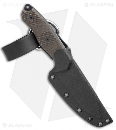 TOPS Knives Trail Seeker Fixed Blade Knife Green Canvas Micarta (4.5" black)