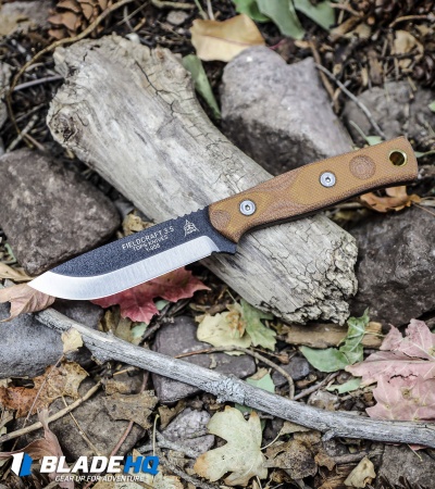  TOPS Knives Mini BOB Brothers of Bushcraft Fieldcraft Knife Mic (3.7" Black) 