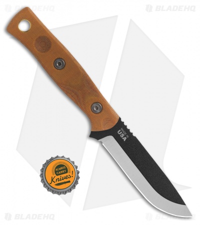  TOPS Knives Mini BOB Brothers of Bushcraft Fieldcraft Knife Mic (3.7" Black) 