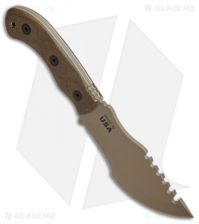 TOPS Knives Mini Tom Brown Tracker #4 Fixed Blade Knife (3.5" Coyote Tan) 