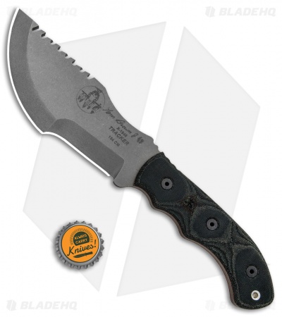 TOPS Knives Tom Brown Tracker #3 Fixed Blade Knife Black Micarta (5.5" Gray) 