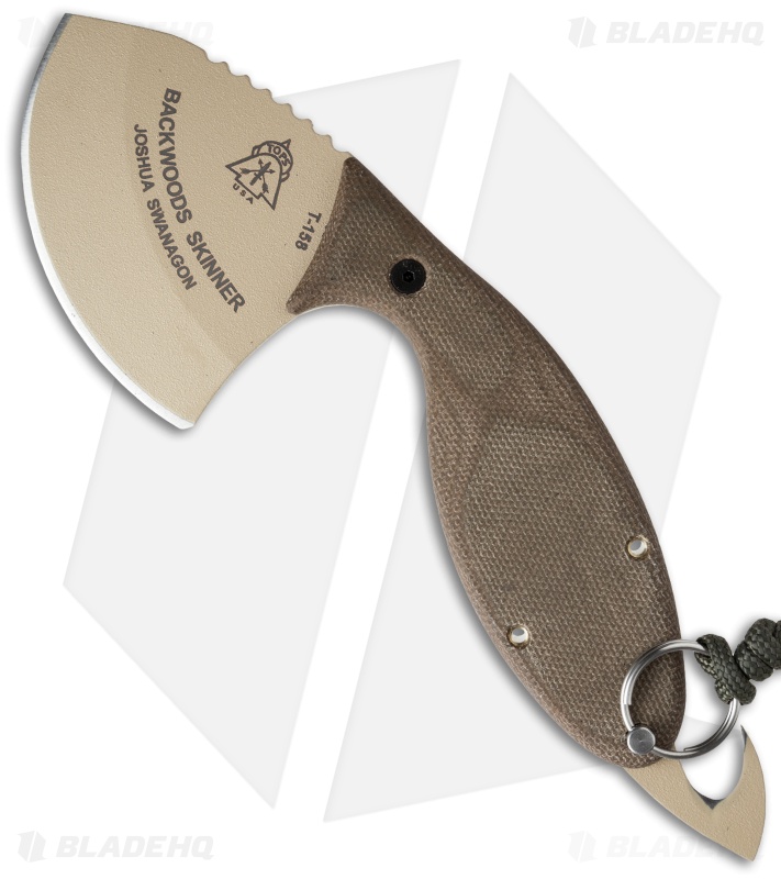 TOPS Knives Backwoods Skinner Fixed Blade Knife (3" Tan) SKIN-01