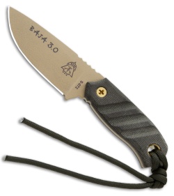 TOPS Knives Baja 3.0 Fixed Blade Knife (3" Tan) BAJA-3