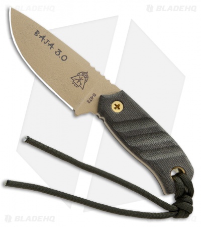 TOPS Knives Baja 3.0 Fixed Blade Knife (3" Tan) BAJA-3