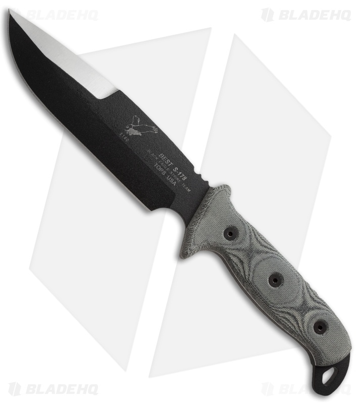 TOPS Knives Black Eagle Strike Team Fixed Blade Gray Micarta (7