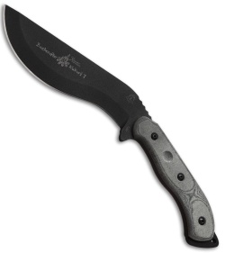 TOPS Knives Bushcrafter Kukuri 7.0 Fixed Blade Knife (7.75" Black) BKUK-01