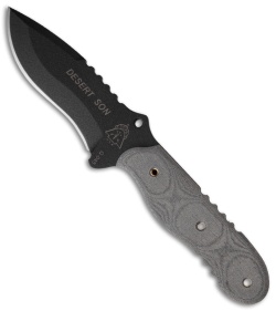 TOPS Knives Desert Son Fixed Blade Knife w/ Micarta Handle (Black PLN) DSON-01