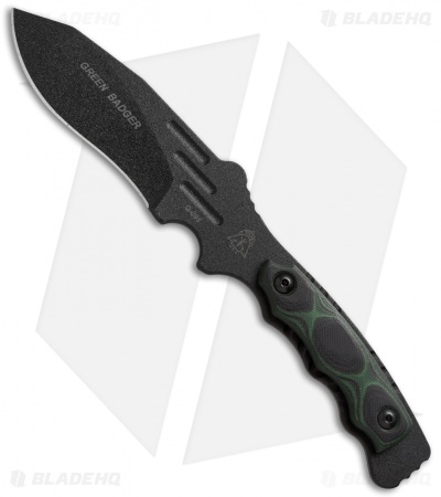TOPS Knives Green Badger Knife (3.75" Black) GNBR-01