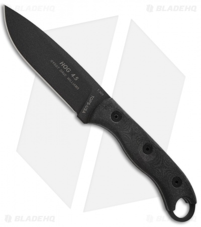 TOPS Knives Hunter of Gunmen HOG Knife Micarta (4.5" Black) HOG-4.5