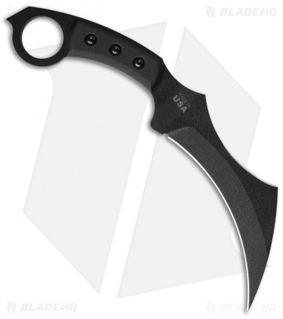 TOPS TAC-TOPS Karambit Fixed Blade Knife Micarta (6.2" Black) TAC-01