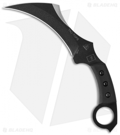 TOPS TAC-TOPS Karambit Fixed Blade Knife Micarta (6.2" Black) TAC-01