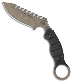 TOPS Knives 10/27 Karambit Fixed Blade Knife Black G-10 (3.5" Tactical Stone) 