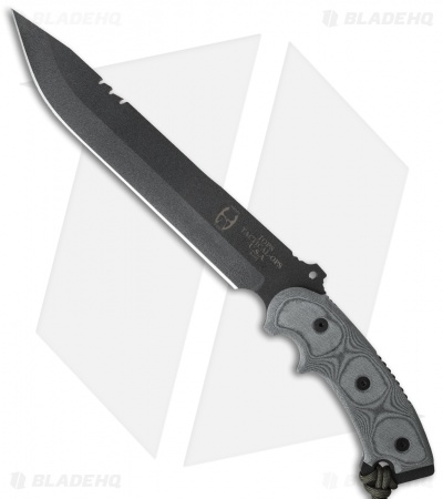 TOPS Knives Ron Hood Anaconda Black Micarta Fixed Blade Knife (9.5" Black)