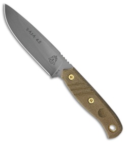 TOPS Knives Baja 4.5 Fixed Blade Knife Green Micarta (4.875" Black River Wash)