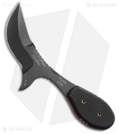 TOPS Knives California Cobra Fixed Blade Knife (3" Black)