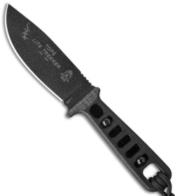 TOPS Knives Lite Trekker Fixed Blade Knife Black Micarta (4.25" Black) 