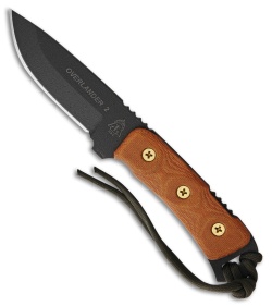 TOPS Knives Overlander 2 Fixed Blade Knife Tan Micarta (4" Black) OV78