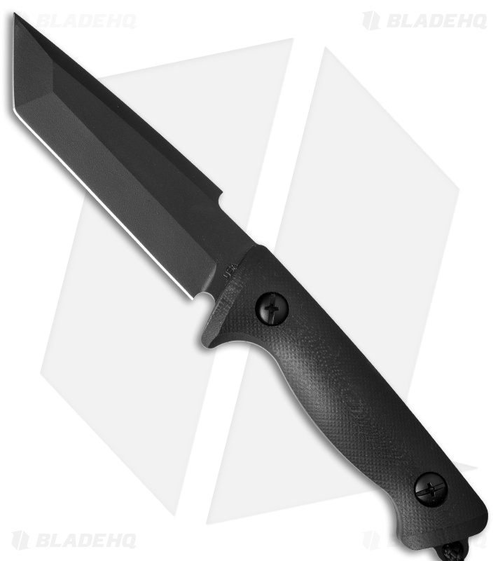 Treeman Knives 19 Delta Fixed Blade Knife Black G-10 (4.5" Black)