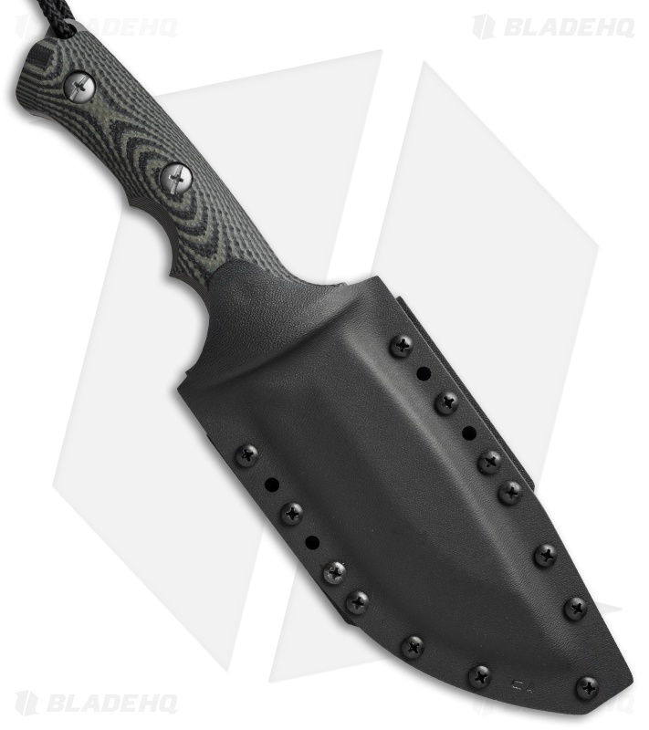 Treeman Knives Combat Hunter Fixed Blade Knife Black/Green G10 (5.5" Silver)