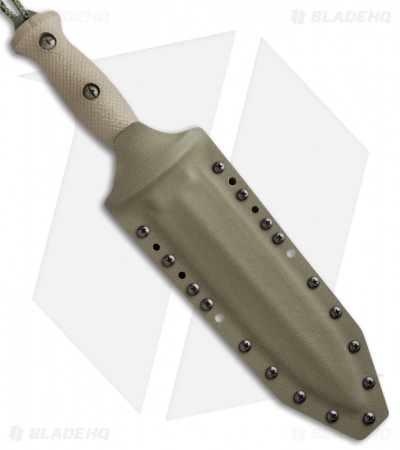 Treeman Knives Combat Dagger D/E Fixed Blade Knife Micarta (8" OD Green)