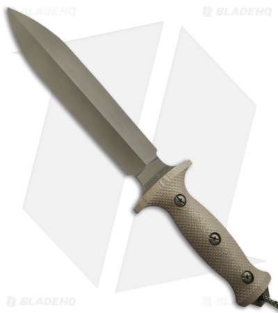 Treeman Knives Combat Dagger D/E Fixed Blade Knife Micarta (8" OD Green)
