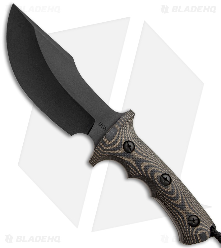 Treeman Knives The Beast Fixed Blade Knife Micarta (5.875" Black Plain)