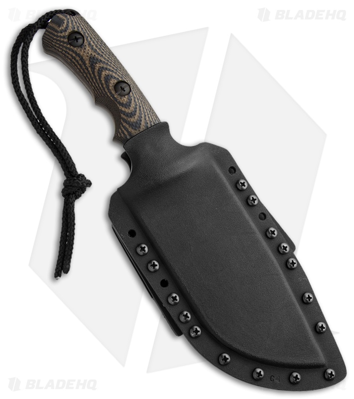 Treeman Knives The Beast Fixed Blade Knife Micarta (5.875" Black Plain)