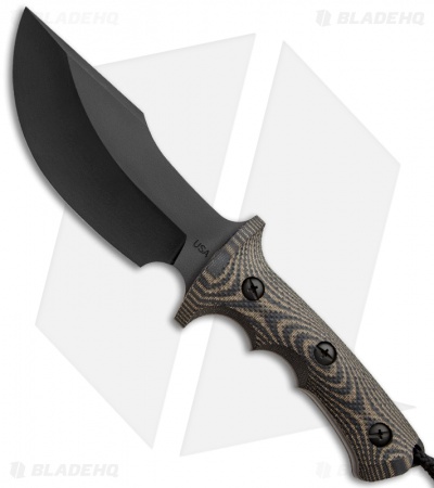 Treeman Knives The Beast Fixed Blade Knife Micarta (5.875" Black Plain)