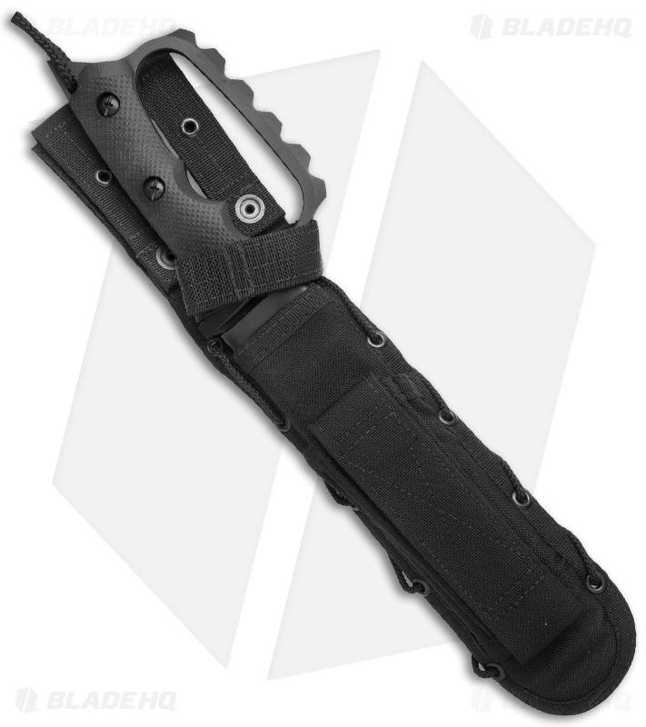 Treeman Knives Original Combat Bowie D-Guard Knife Black G-10 (8" Black)