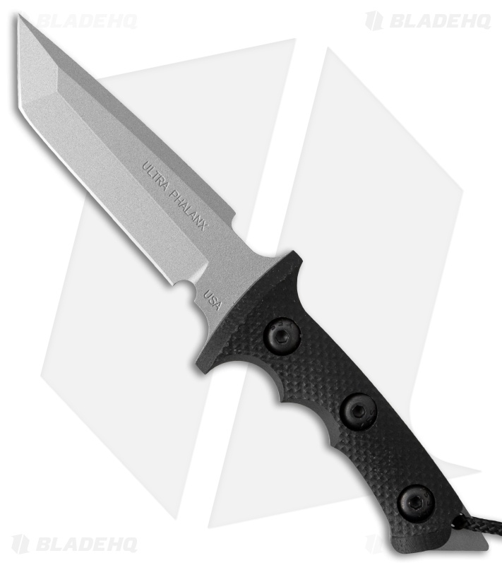 Treeman Knives Mini Ultra Phalanx Neck Carry Knife Black G-10 (3" Silver)
