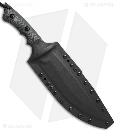 Treeman Knives Original Combat Bowie Knife Black/OD Green G10 (8" Black Plain)