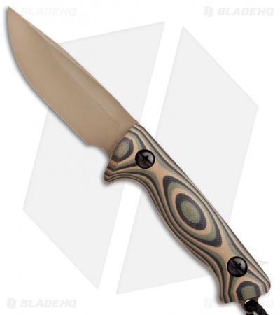 Treeman Knives Recon Hunter Fixed Blade Knife Camo G10 (4.375" Coyote Brown)