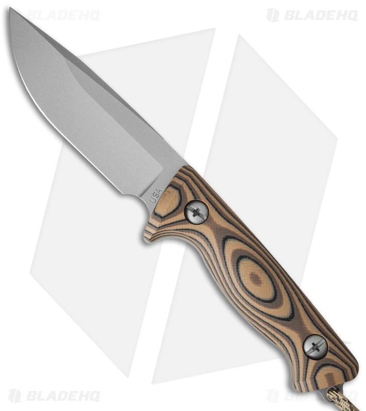 Treeman Knives Recon Hunter Fixed Blade Knife Boa G10 (4.375" Silver)