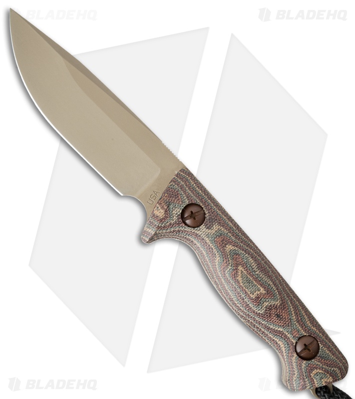 Treeman Knives Recon Hunter Knife Snakeskin Canvas (4.375" Coyote Brown)