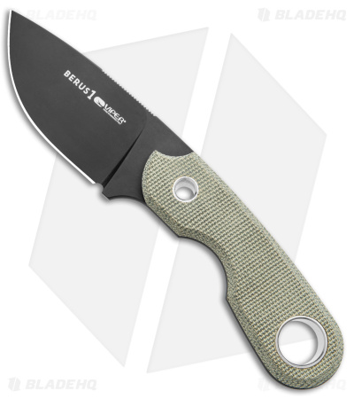 Viper Knives Berus Fixed Blade Knife Drop Point Green Micarta (2.6" DLC)