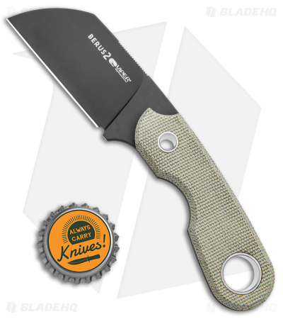 Viper Knives Berus Fixed Blade Knife Sheepsfoot Green Micarta (2.6" DLC)
