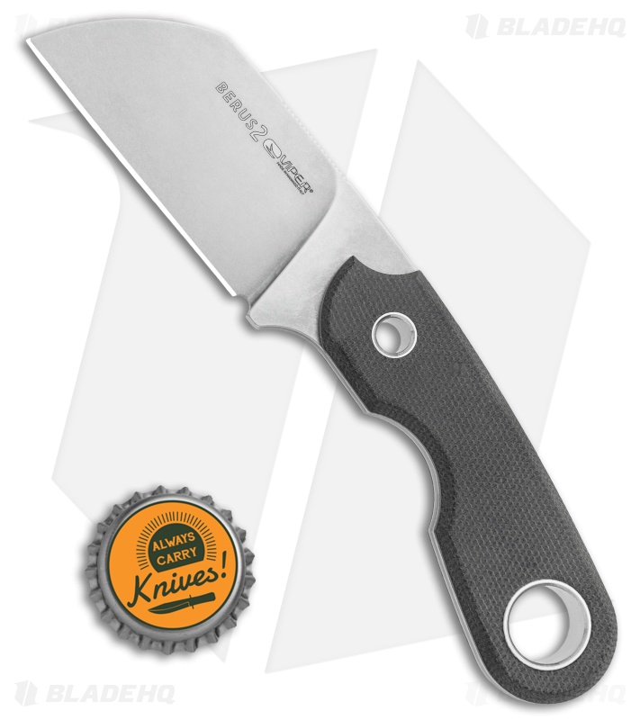 Viper Berus Fixed Blade Knife Sheepsfoot Black Micarta - Blade HQ