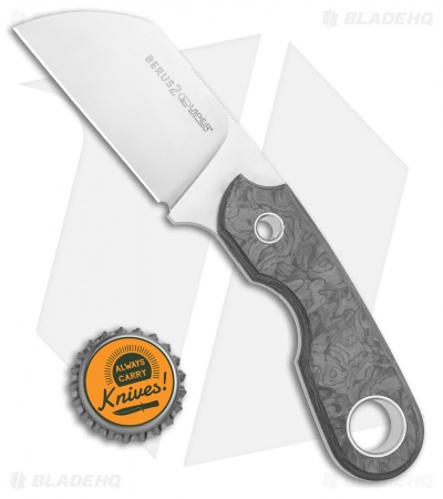 Viper Knives Berus Fixed Blade Knife Sheepsfoot Marble Carbon Fiber (3.5" Satin)