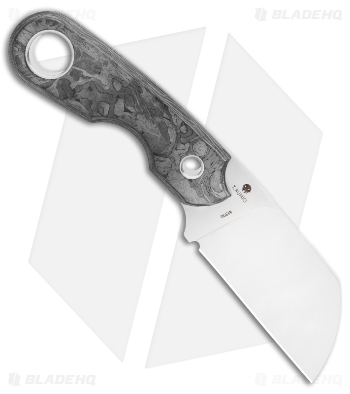 Viper Knives Berus Fixed Blade Knife Sheepsfoot Marble Carbon Fiber (3.5" Satin)
