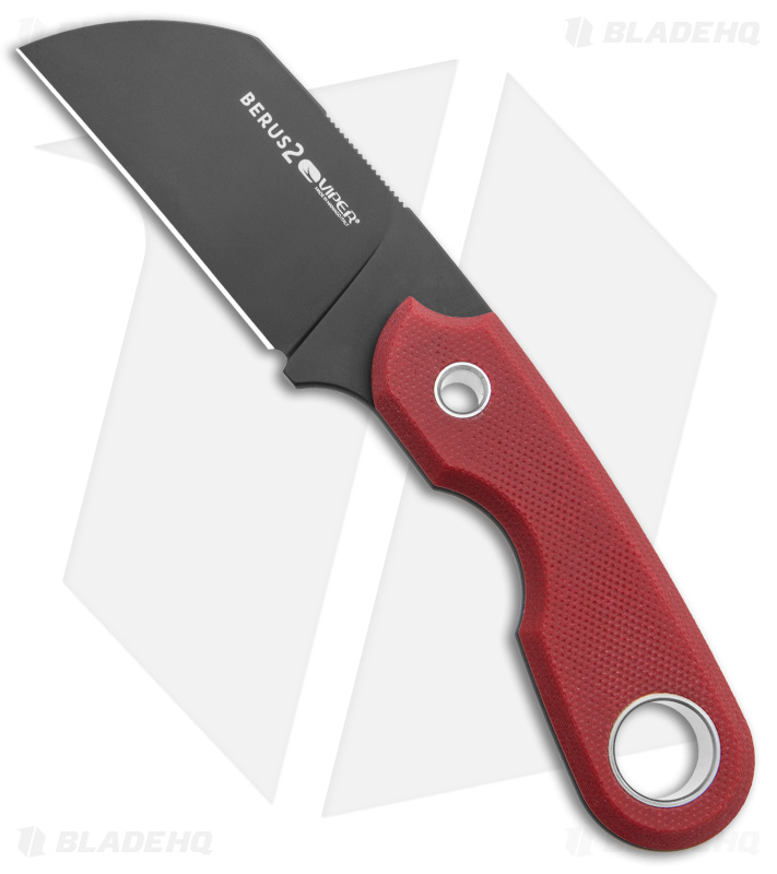 Viper Knives Berus Fixed Blade Knife Sheepsfoot Red G-10 (2.6" DLC)
