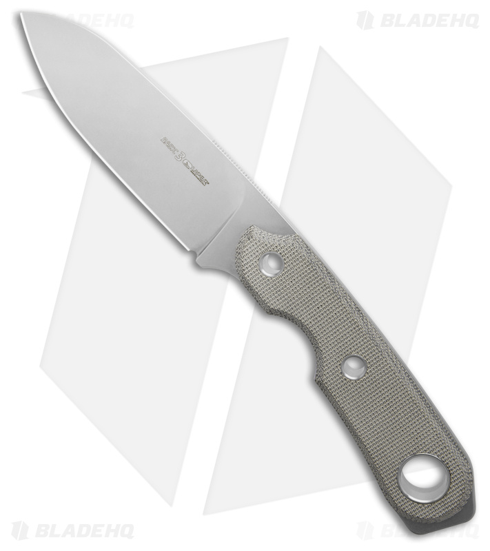 Viper Knives Basic 3 Drop Point Fixed Blade Knife Green Micarta (4" Satin) D2