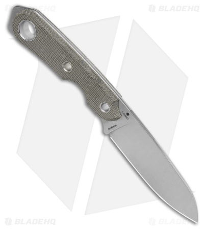 Viper Knives Basic 3 Drop Point Fixed Blade Knife Green Micarta (4" Satin) D2