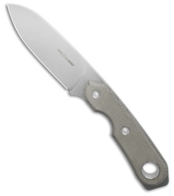 Viper Knives Basic 3 Drop Point Fixed Blade Knife Green Micarta (4" Satin) D2